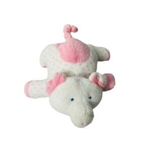 Eden MY FIRST Pink Pig Piggy Pastel Pink Polka Dot Plush Baby Rattle Terry Cloth